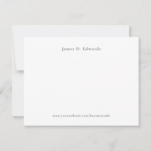 Classic Typography Simple Professional Note Card