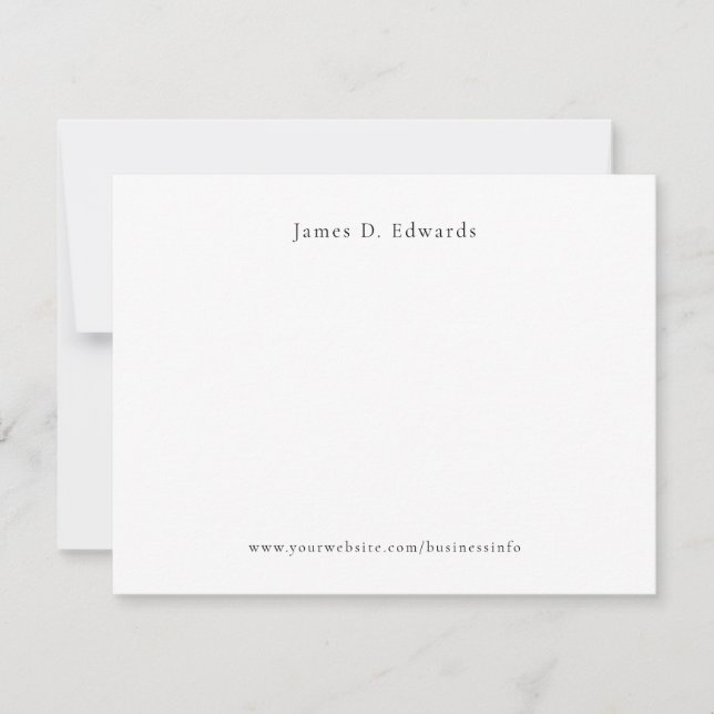 Classic Typography Simple Professional Note Card (Front)