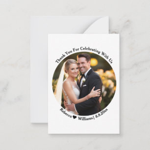 classic typography thank you wedding photo note card