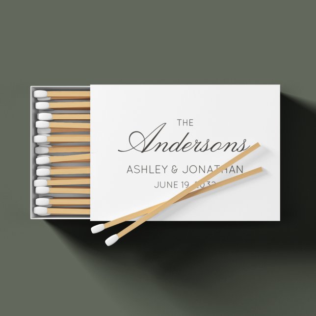 Classic Typography Wedding Favor Matchboxes (Creator Uploaded)