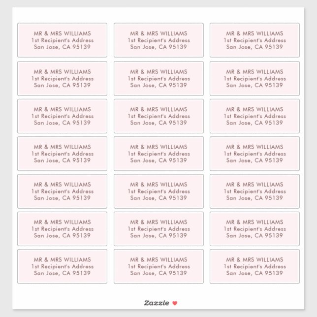 Classic Typography Wedding Guest Address Labels (Sheet)
