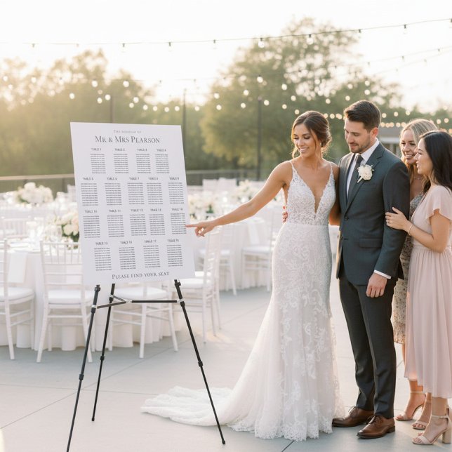 Classic Typography Wedding Seating Plan 18 table Foam Board (Creator Uploaded)