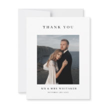 Classic Typography Wedding Thank You Card