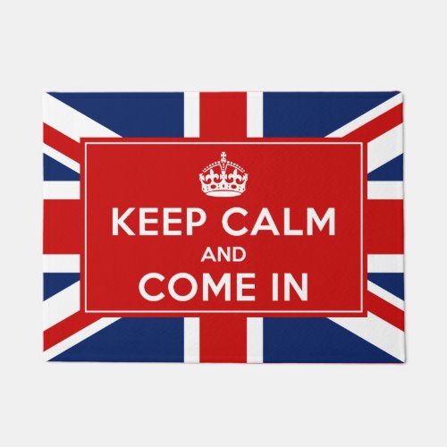 Classic UK Union Flag _ Keep Calm and Come in Doormat