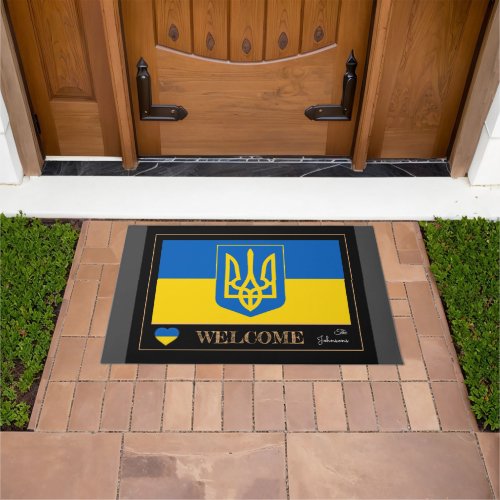 Classic Ukraine Ukrainian Flag mats  Welcome