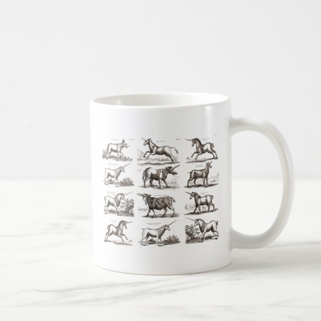 Classic Unicorn Antique Mythical Magical Creature Coffee Mug (Right)