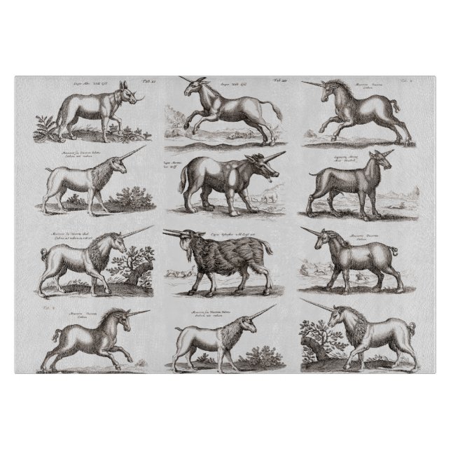 Classic Unicorn Antique Mythical Magical Creature Cutting Board (Front)