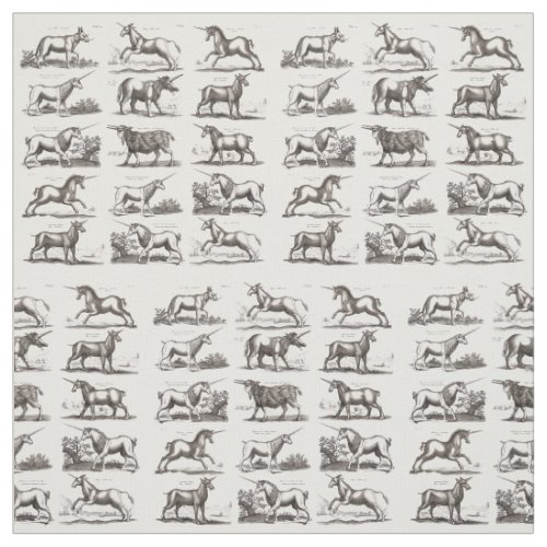 Classic Unicorn Antique Mythical Magical Creature Fabric