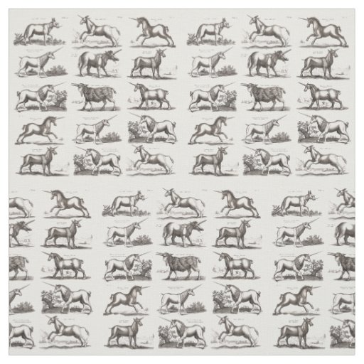 Classic Unicorn Antique Mythical Magical Creature Fabric
