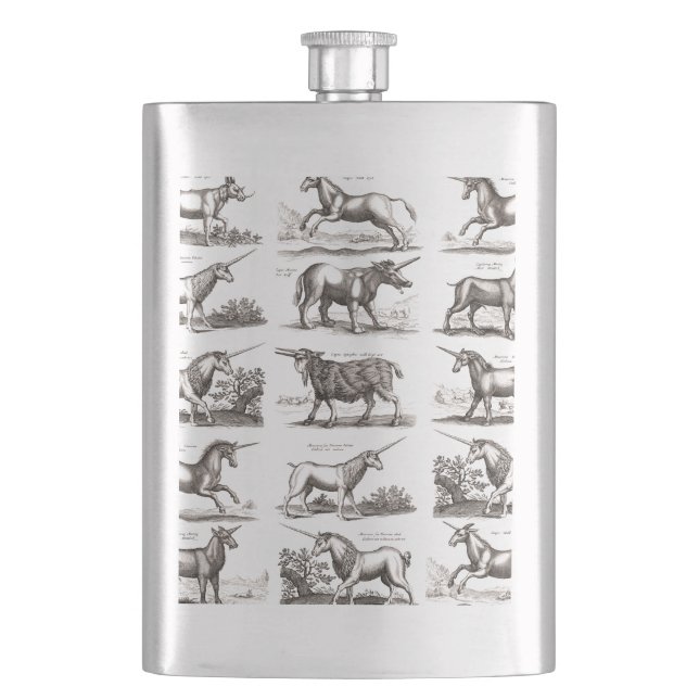 Classic Unicorn Antique Mythical Magical Creature Flask (Front)