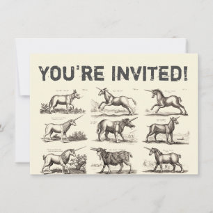 Classic Unicorn Antique Mythical Magical Creature Invitation