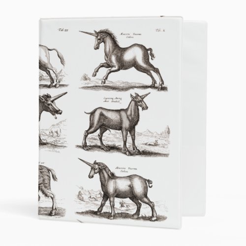 Classic Unicorn Antique Mythical Magical Creature Mini Binder