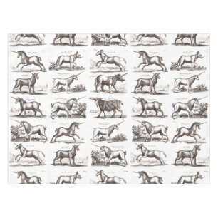 Classic Unicorn Antique Mythical Magical Creature Tablecloth