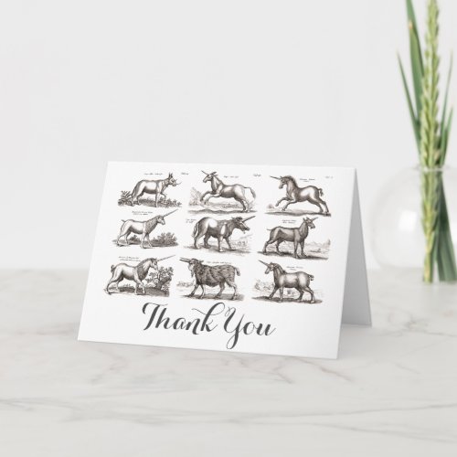 Classic Unicorn Antique Mythical Magical Creature Thank You Card