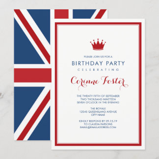 Classic Union Jack Flag Birthday Invitation