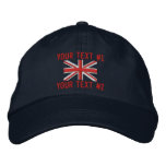 Classic Union Jack Flag England Swag Embroidery Embroidered Baseball Cap