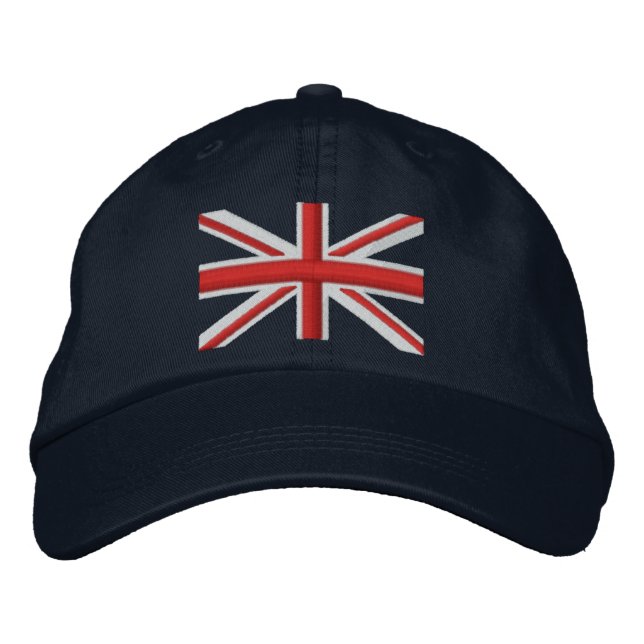 Classic Union Jack Flag England Swag Embroidery Embroidered Baseball Cap (Front)