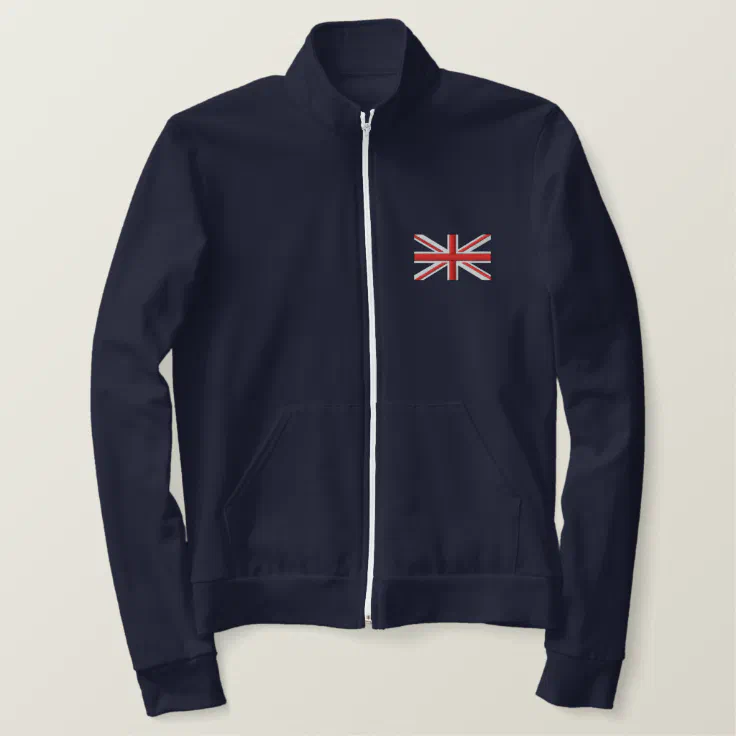 Classic Union Jack Flag England Swag Embroidery Embroidered Jacket | Zazzle