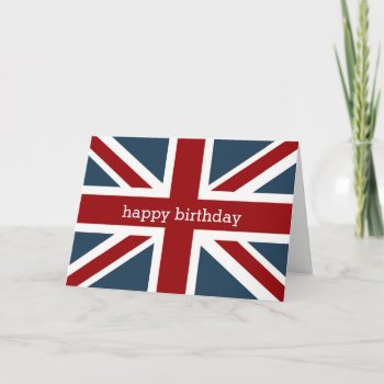 Classic Union Jack Flag Happy Birthday 2 Card by AnyTownArt at Zazzle