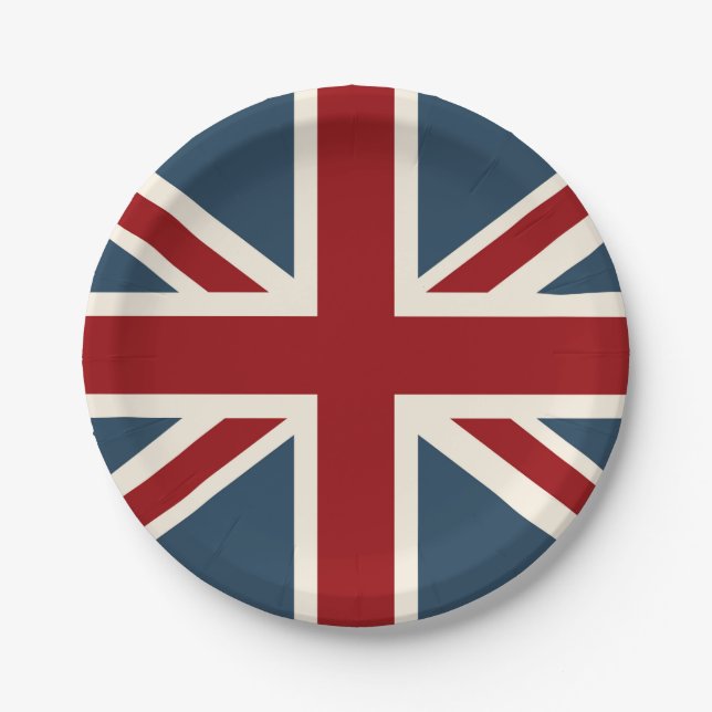 Classic Union Jack Flag Paper Plates (Front)