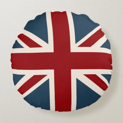 Classic Union Jack Flag Round Pillow