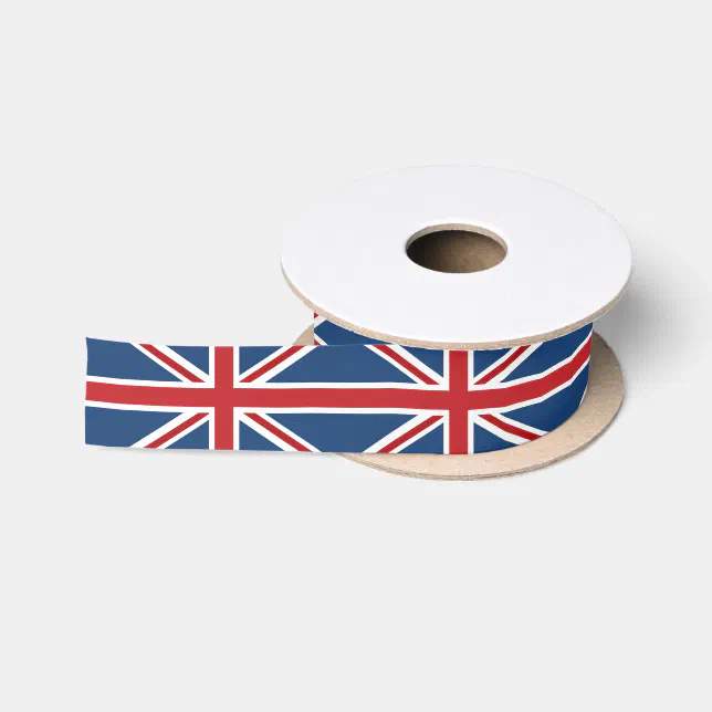 Classic Union Jack Flag Satin Ribbon | Zazzle