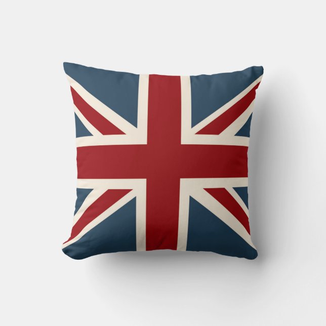 Classic Union Jack Flag Throw Pillow (Front)