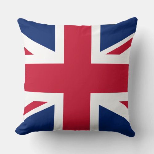 Classic Union Jack Red White Blue UK Flag Throw Pillow