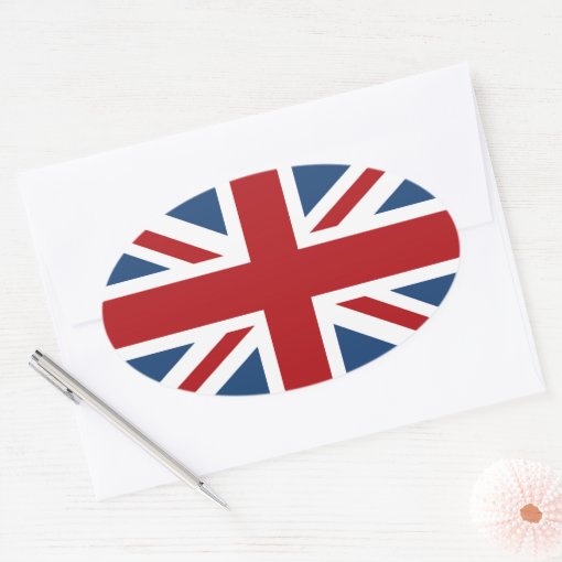Classic Union Jack UK Flag Oval Sticker | Zazzle