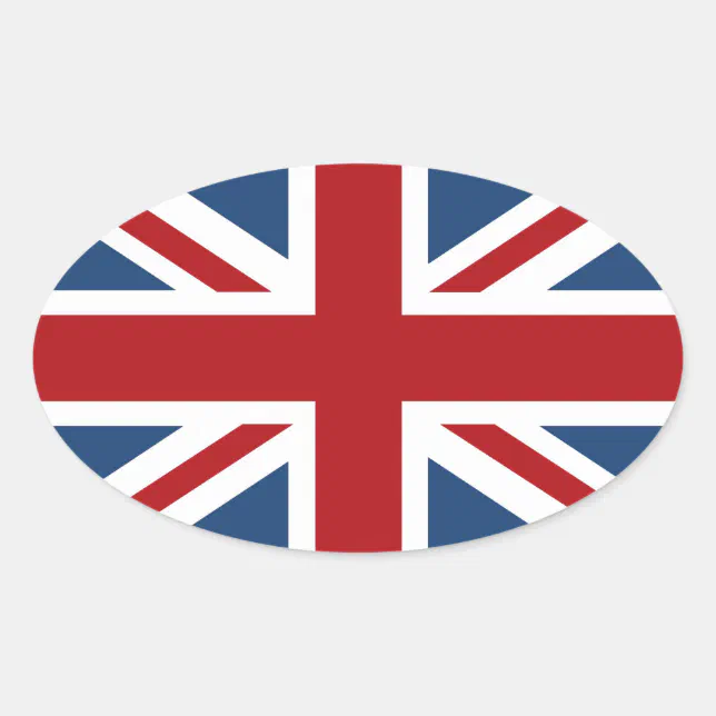 Classic Union Jack UK Flag Oval Sticker | Zazzle