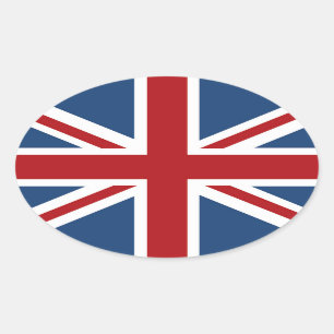 Classic Union Jack UK Flag Oval Sticker