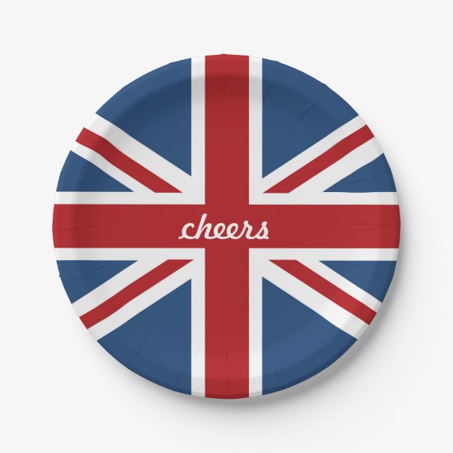 Classic Union Jack UK Flag Paper Plates (Front)