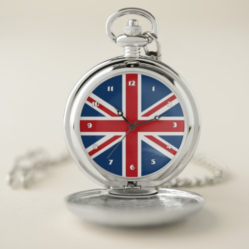 Classic Union Jack UK Flag Pocket Watch
