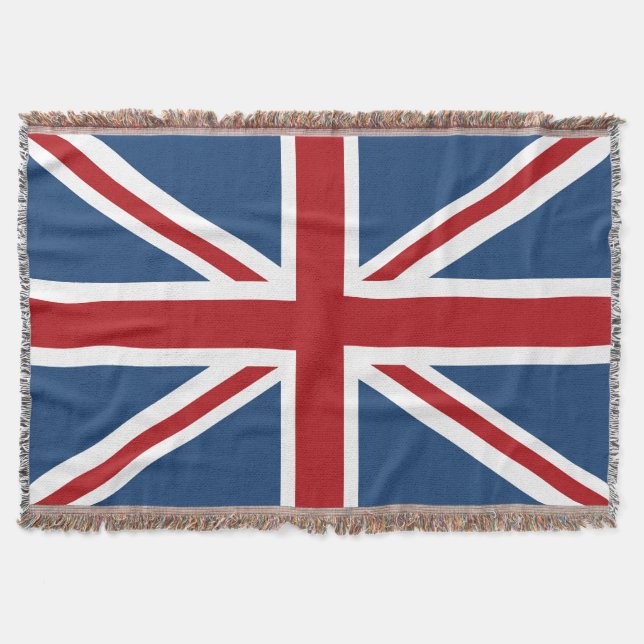 Classic Union Jack UK Flag Throw Blanket (Front)