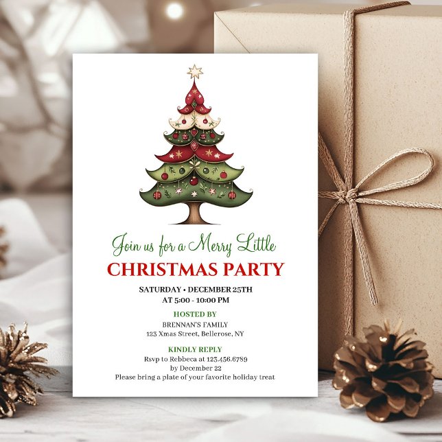 Classic unique Christmas tree holiday celebration Invitation (Classic unique Christmas tree holiday celebration)
