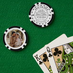 Classic Unique Wedding Save The Date Photo Poker Chips