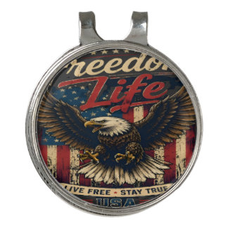 Classic United States Stars and Stripes Golf Hat Clip