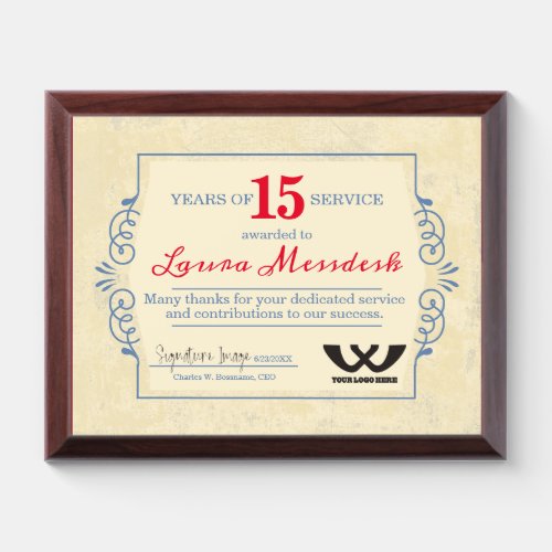 Classic universal employee anniversary milestone a award plaque
