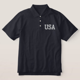 Classic USA Embroidered Polo Shirt