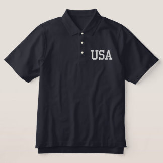 Classic USA Embroidered Polo Shirt
