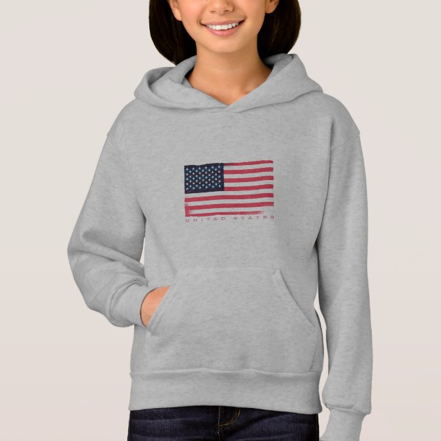 Classic USA Flag Design Hoodie (Front)