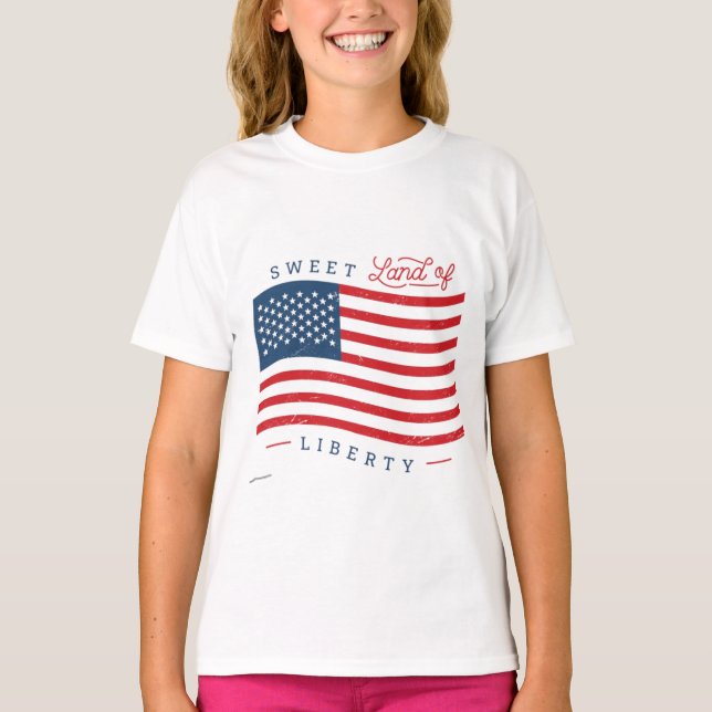 Classic USA Flag Kids Shirt (Front)