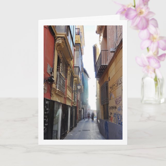 Classic Valencian Street, España Card (Orchid)