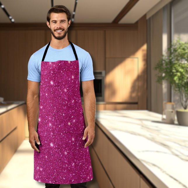 Classic Valentine Trendy Pink Glitter Style Apron (Creator Uploaded)
