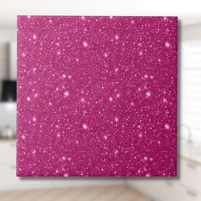 Classic Valentine Trendy Pink Glitter Style Ceramic Tile (Creator Uploaded)