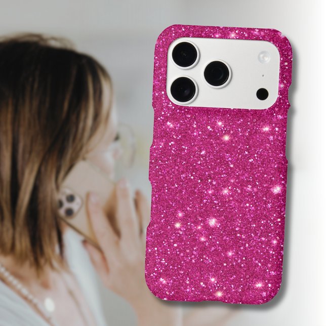 Classic Valentine Trendy Pink Glitter Style iPhone Case (Creator Uploaded)