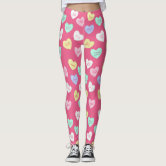 Valentines Day Love Heart Candy Sweet Leggings, Zazzle