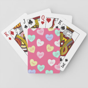 Classic Valentine's Candy Hearts Playing Cards
