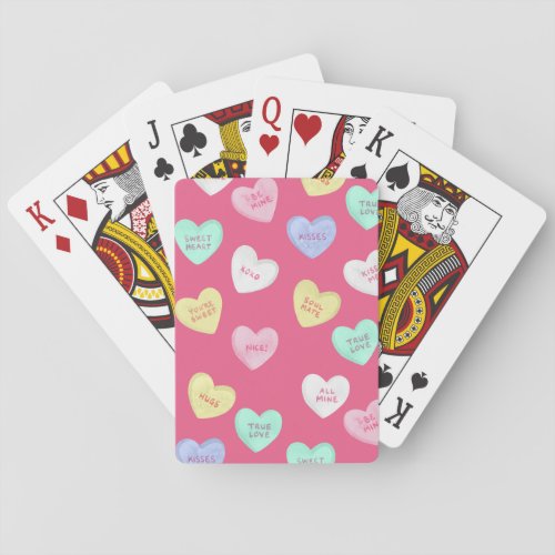 Classic Valentines Candy Hearts Poker Cards