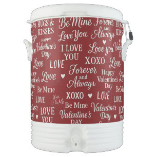 Classic, Valentine's Day phrases in pattern Beverage Cooler